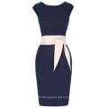 Kate Kasin Sleeveless Crew Neck Hips-Wrapped Bodycon Retro Vintage Pencil Dress KK000397-1